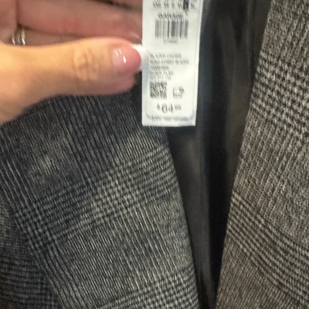Garage Women's Gray/Black‎ Plaid Blazer